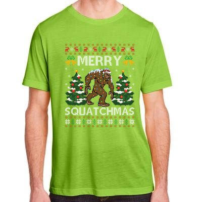 Merry Squatchmas Bigfoot Gift Ugly Santa Bigfoot Christmas Gift Adult ChromaSoft Performance T-Shirt