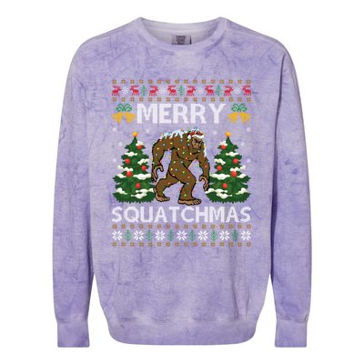 Merry Squatchmas Bigfoot Gift Ugly Santa Bigfoot Christmas Gift Colorblast Crewneck Sweatshirt