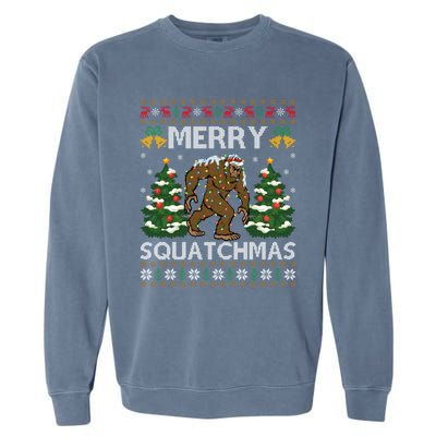 Merry Squatchmas Bigfoot Gift Ugly Santa Bigfoot Christmas Gift Garment-Dyed Sweatshirt