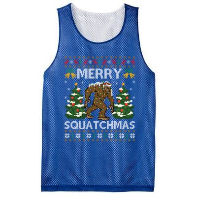 Merry Squatchmas Bigfoot Gift Ugly Santa Bigfoot Christmas Gift Mesh Reversible Basketball Jersey Tank