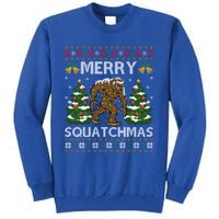 Merry Squatchmas Bigfoot Gift Ugly Santa Bigfoot Christmas Gift Tall Sweatshirt