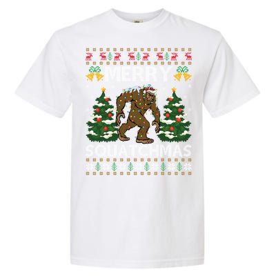 Merry Squatchmas Bigfoot Gift Ugly Santa Bigfoot Christmas Gift Garment-Dyed Heavyweight T-Shirt