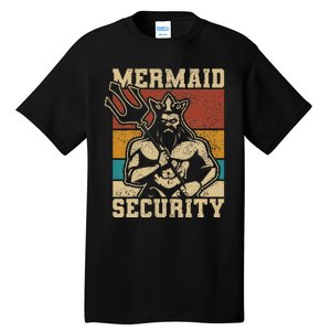 Mermaid Security Bday Costume Merman Birthday Tall T-Shirt