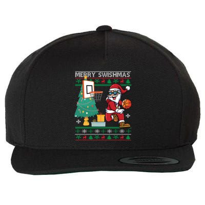Merry Swishmas Basketball Ugly Christmas Sweater Gift Wool Snapback Cap
