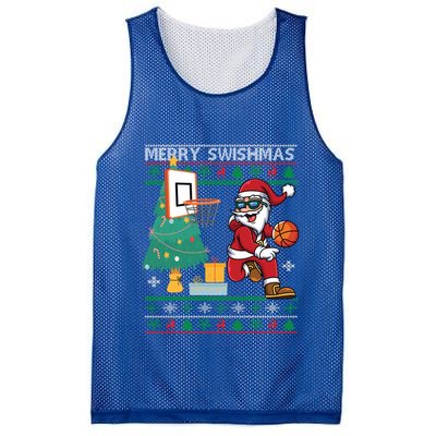 Merry Swishmas Basketball Ugly Christmas Sweater Gift Mesh Reversible Basketball Jersey Tank