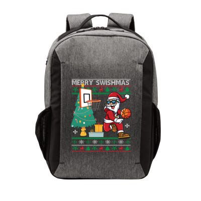 Merry Swishmas Basketball Ugly Christmas Sweater Gift Vector Backpack