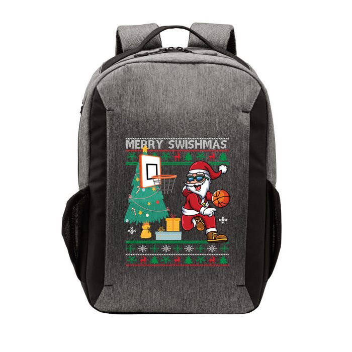 Merry Swishmas Basketball Ugly Christmas Sweater Gift Vector Backpack