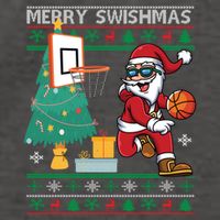 Merry Swishmas Basketball Ugly Christmas Sweater Gift Vector Backpack