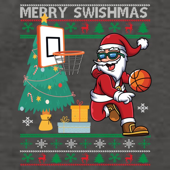 Merry Swishmas Basketball Ugly Christmas Sweater Gift Vector Backpack