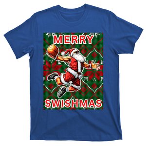 Merry Swishmas Basketball Christmas Santa Claus Slam Dunk Meaningful Gift T-Shirt