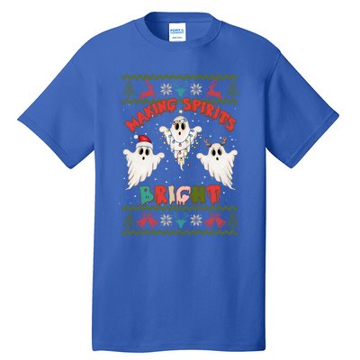 Making Spirits Bright Spooky Ugly Christmas Sweater Meaningful Gift Tall T-Shirt