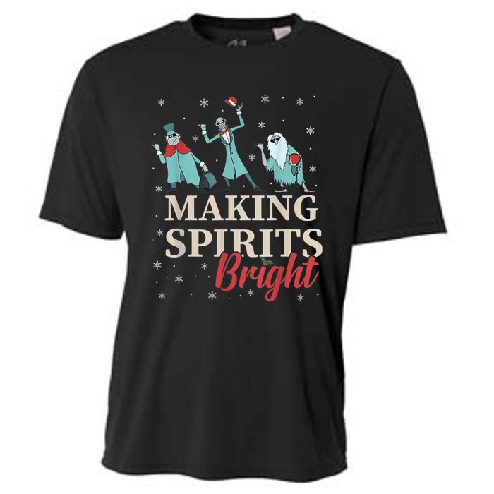 Making Spirits Bright Christmas Haunted Ghosts Cooling Performance Crew T-Shirt