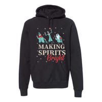 Making Spirits Bright Christmas Haunted Ghosts Premium Hoodie