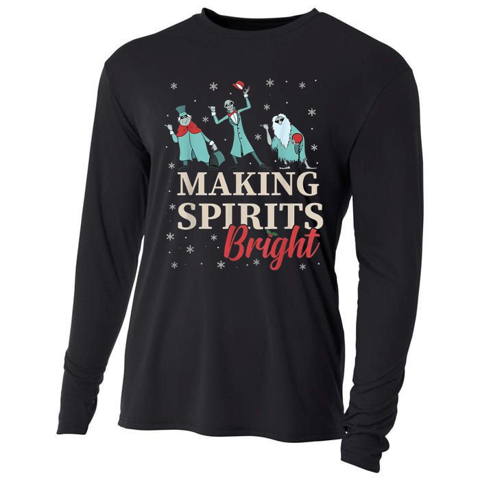 Making Spirits Bright Christmas Haunted Ghosts Cooling Performance Long Sleeve Crew