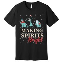 Making Spirits Bright Christmas Haunted Ghosts Premium T-Shirt