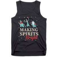 Making Spirits Bright Christmas Haunted Ghosts Tank Top