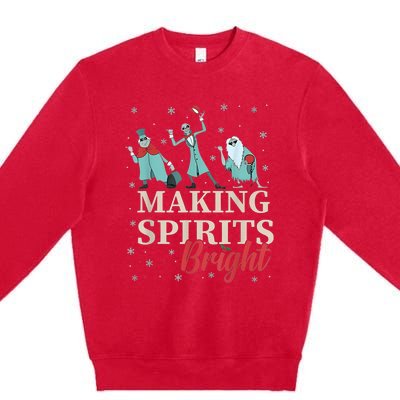 Making Spirits Bright Christmas Haunted Ghosts Premium Crewneck Sweatshirt