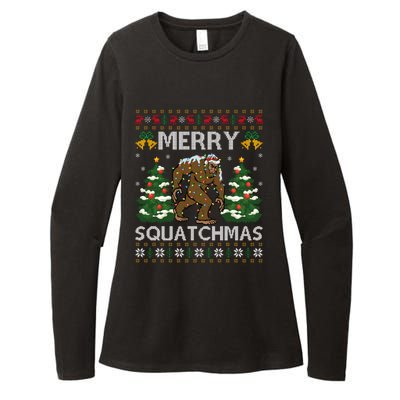 Merry Squatchmas Bigfoot Gift Ugly Santa Bigfoot Christmas Womens CVC Long Sleeve Shirt