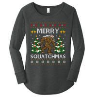 Merry Squatchmas Bigfoot Gift Ugly Santa Bigfoot Christmas Women's Perfect Tri Tunic Long Sleeve Shirt