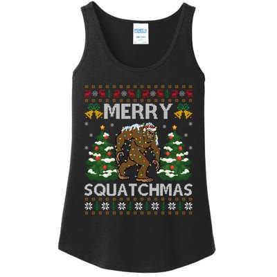 Merry Squatchmas Bigfoot Gift Ugly Santa Bigfoot Christmas Ladies Essential Tank