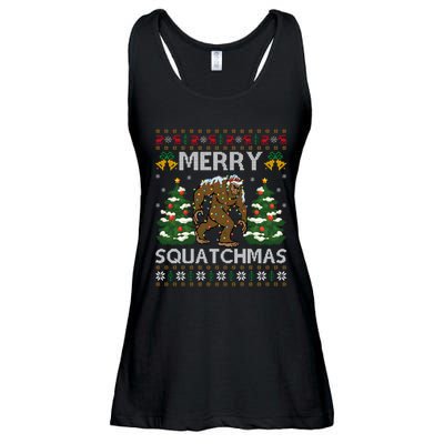 Merry Squatchmas Bigfoot Gift Ugly Santa Bigfoot Christmas Ladies Essential Flowy Tank