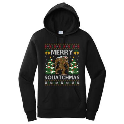 Merry Squatchmas Bigfoot Gift Ugly Santa Bigfoot Christmas Women's Pullover Hoodie