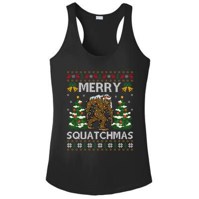 Merry Squatchmas Bigfoot Gift Ugly Santa Bigfoot Christmas Ladies PosiCharge Competitor Racerback Tank