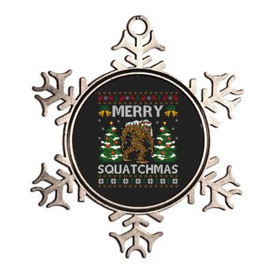 Merry Squatchmas Bigfoot Gift Ugly Santa Bigfoot Christmas Metallic Star Ornament