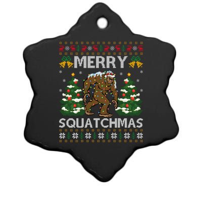 Merry Squatchmas Bigfoot Gift Ugly Santa Bigfoot Christmas Ceramic Star Ornament