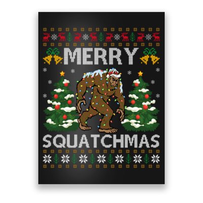 Merry Squatchmas Bigfoot Gift Ugly Santa Bigfoot Christmas Poster