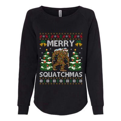 Merry Squatchmas Bigfoot Gift Ugly Santa Bigfoot Christmas Womens California Wash Sweatshirt