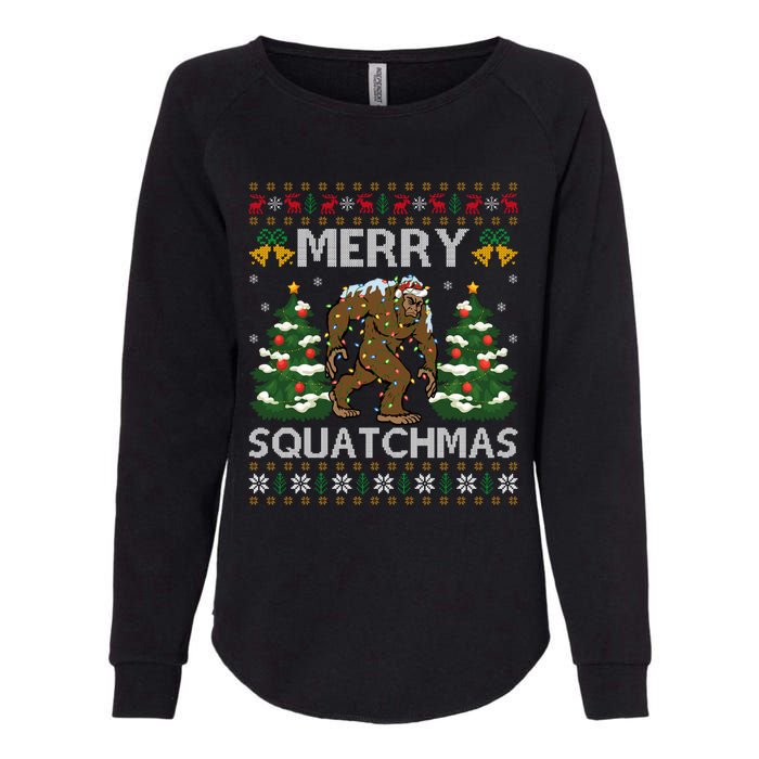 Merry Squatchmas Bigfoot Gift Ugly Santa Bigfoot Christmas Womens California Wash Sweatshirt