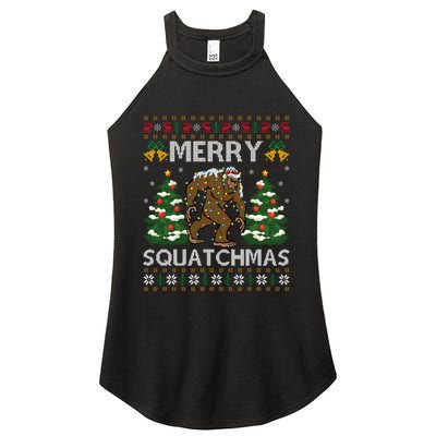 Merry Squatchmas Bigfoot Gift Ugly Santa Bigfoot Christmas Women's Perfect Tri Rocker Tank