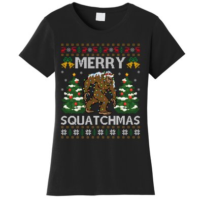 Merry Squatchmas Bigfoot Gift Ugly Santa Bigfoot Christmas Women's T-Shirt