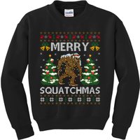 Merry Squatchmas Bigfoot Gift Ugly Santa Bigfoot Christmas Kids Sweatshirt