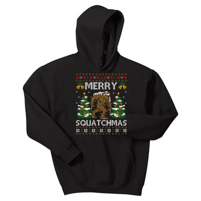 Merry Squatchmas Bigfoot Gift Ugly Santa Bigfoot Christmas Kids Hoodie