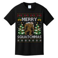 Merry Squatchmas Bigfoot Gift Ugly Santa Bigfoot Christmas Kids T-Shirt