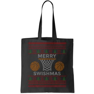 Merry Swishmas Basketball Funny Cool Boy Christmas Tote Bag