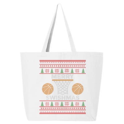 Merry Swishmas Basketball Funny Cool Boy Christmas 25L Jumbo Tote