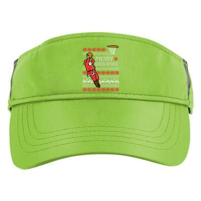 Merry Swishmas Basketball Ugly Christmas Xmas Adult Drive Performance Visor