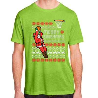 Merry Swishmas Basketball Ugly Christmas Xmas Adult ChromaSoft Performance T-Shirt