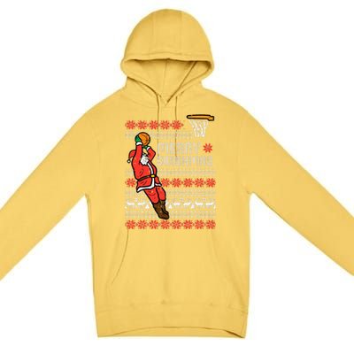 Merry Swishmas Basketball Ugly Christmas Xmas Premium Pullover Hoodie