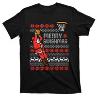 Merry Swishmas Basketball Ugly Christmas Xmas T-Shirt