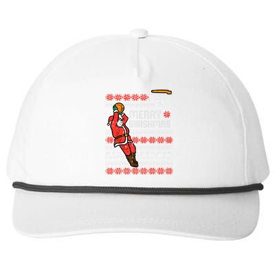 Merry Swishmas Basketball Ugly Christmas Xmas Snapback Five-Panel Rope Hat