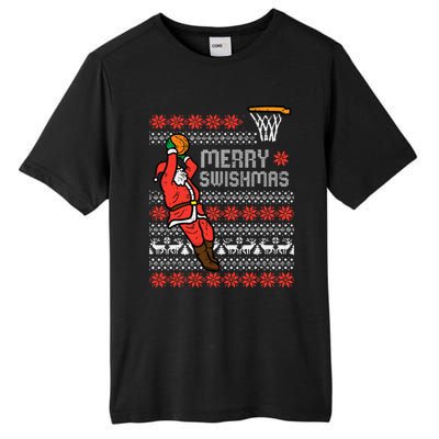 Merry Swishmas Basketball Ugly Christmas Xmas Tall Fusion ChromaSoft Performance T-Shirt