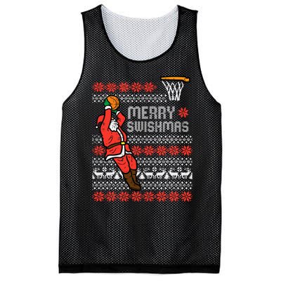 Merry Swishmas Basketball Ugly Christmas Xmas Mesh Reversible Basketball Jersey Tank