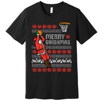 Merry Swishmas Basketball Ugly Christmas Xmas Premium T-Shirt