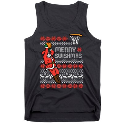 Merry Swishmas Basketball Ugly Christmas Xmas Tank Top