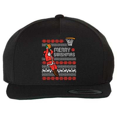 Merry Swishmas Basketball Ugly Christmas Xmas Wool Snapback Cap