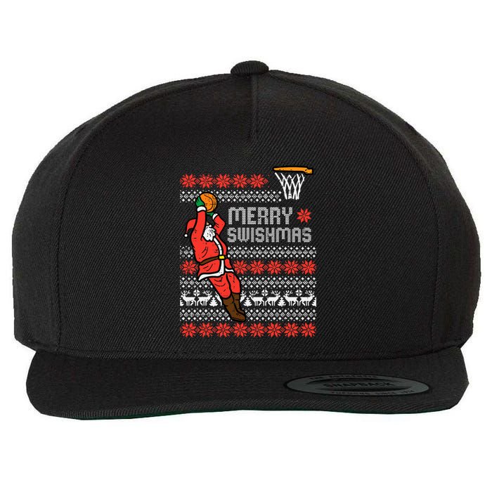 Merry Swishmas Basketball Ugly Christmas Xmas Wool Snapback Cap
